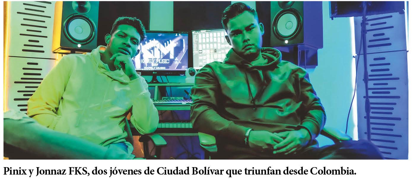 Pinix y Jonaaz FKS, jóvenes productores musicalesde Ciudad Bolívar que cerraron el  2023 y abrieron el 2024 con  resonantes éxitos